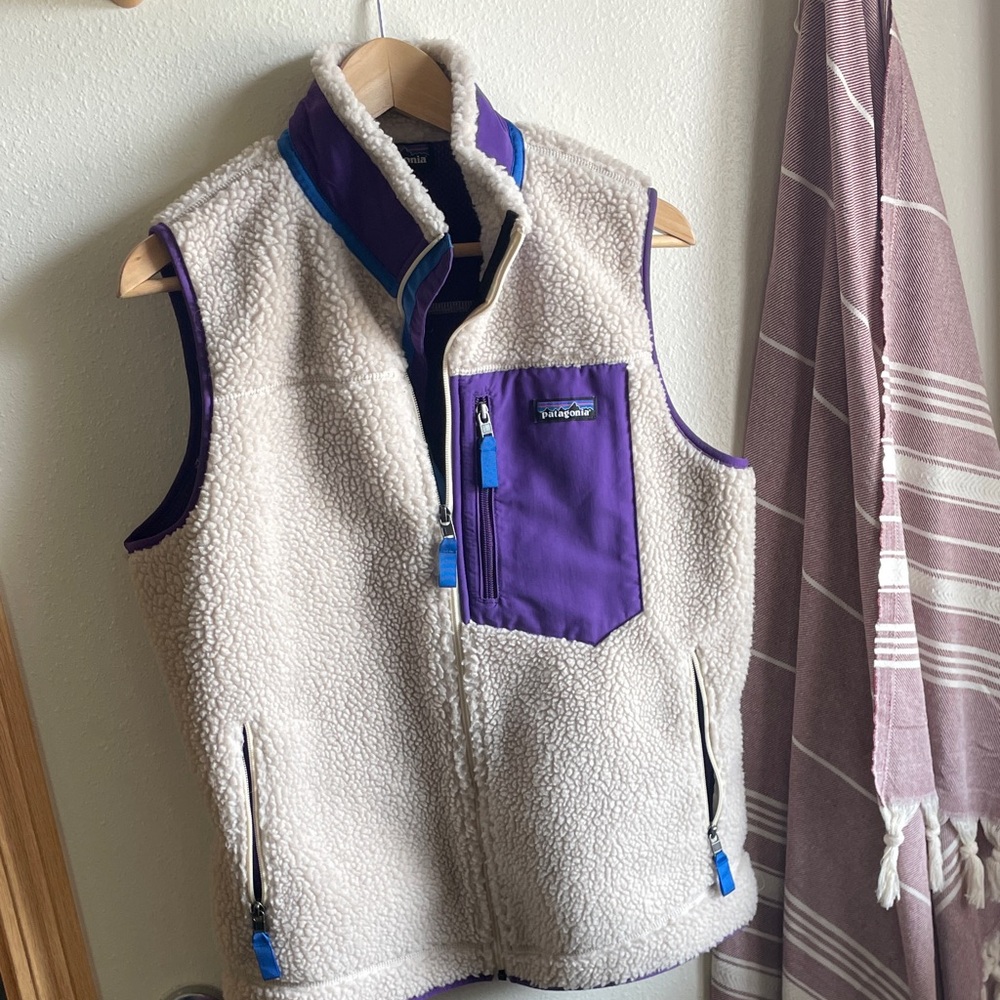 Patagonia Fleece Vest with Purple Accents